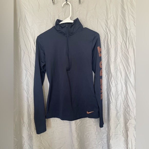 NIKE Dri-Fit navy blue and rose gold long sleeve pullover medium - Picture 1 of 6